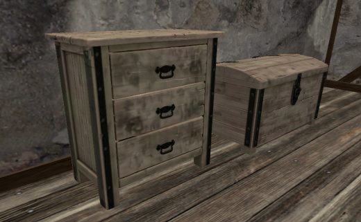 Built a dresser and a chest. There is always so much to store in the taylor's shop: clothes, yarn, thread etc. The pieces are MCT and free of costs.