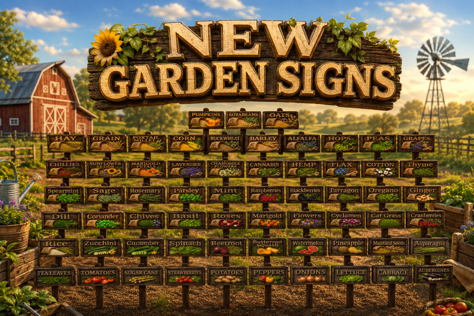 NEW GARDEN SIGNSNew Garden signs for the Satyr / Vivosim Farming System.hop://Australia.outworldz.net:8002/FARM%20SHOP/139/123/22